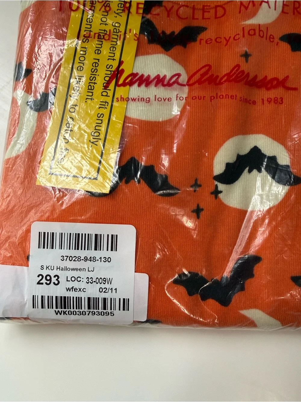 Hanna Andersson Orange Halloween Bat Print Kids Pajamas